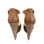 Michael Kors Michael By Ariana Wedge Platform Sandals Brown Size 9.5M Ostrich Photo 2