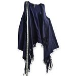 Stylish navy blue vest with fringe detailing. Perfect for layering. Size M Size M Photo 8