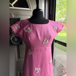 Vintage handmade 50/60s pink beaded cap sleeve formal maxi dress, size small Photo 2
