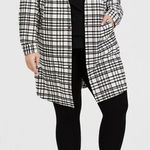Torrid  Plaid Flannel Hooded Anorak‎ Jacket in Pink White Black Sz 3X Plus Photo 0