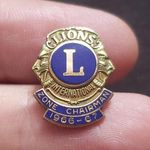 10k(?) Gold Lions Club Hat Lapel Pin Zone Chairman 1966 Photo 0