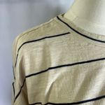 Lou & grey  Striped 3/4 Sleeve Top Womens XS Barely‎ Beige Top Relaxed New Photo 1
