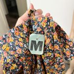 [Vintage] 70s Deadstock Floral Print Ruffle Hem Midi Shift Dress Size Medium M Blue Photo 11