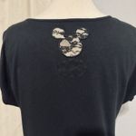 Disney  Black Mickey Mouse Front Scoop Neck Short Sleeve Sleepshirt Dress L-XL Photo 3