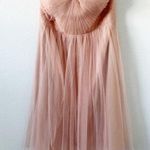 Jenny Yoo Collection Strapless Tulle Bridesmaid Mini Dress in Blush Pink Photo 1