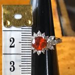 Natural Hessonite Garnet Sterling Silver Ring Red Size 6 Photo 5