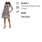 Eliza J NWOT  Fit & Flare Navy Floral Sweater Dress Size XL Retail 148.00 Photo 8