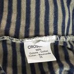 Crossley Women's Made In Italy Cotton Crew Neck Long Sleeve Striped Tee Shirt L Photo 2