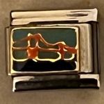 Puzzle Collection Italian 9mm Stainless Steel Golden Gate Bridge Charm Link EUC Silver Photo 0