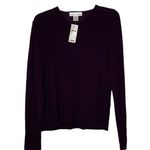 Casual Corner Womens Top Size Large Purple V Photo 0