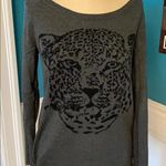 Rock & Republic Women’s gray embellished cheetah sweater, small Photo 0