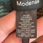 Modena Women Turtle Neck Knit Fringe Plaid Poncho Cape Soft Shawl One Size Blue Photo 6