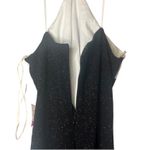 NWT Bari Jay Black Silver Glitter Maxi Gown Crisscross Back Formal Dress Sz 14 Photo 11