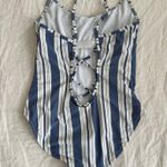 BEACH BABE AUSTRALIA Striped White & Blue One Piece Swimsuit Size 8 Photo 1