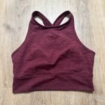 JoyLab | Burgundy Heathered High Neck Brushed Jersey Crisscross Sports Bra, M Photo 0