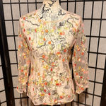 Ruff Hewn Embroidery Sweet Feminine Floral Sheer Long Sleeve prairie Coquette Colorful Photo 0