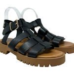 275 Central Isaiah Sandals Fisherman Chunky Leather Black Size 40 US 10 Photo 0