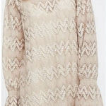 Free People  Simone Crochet Lace Neutral Combo Bell Sleeves Dress, Sz Small Photo 0