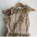 Ulla Johnson Rare Organza Brocade Ruffled Gown Ivory Gold Metallic Tiered Dress Photo 1