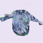 H&M Silver Metallic Button-Up Blouse Small NYE Photo 5