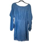 Anthropologie CURRENT AIR Denim Chambray Button Down Skirt Long Sleeve Dress Size Medium Photo 1