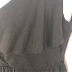J.Crew Faux Wrap Ruffle Mini Dress M | Black Sleeveless Tank Elastic Waist Photo 6