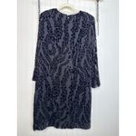 Yolanda Burnout Silk Vintage Tunic Dress Dark Purple Animal Print Shift Size M Size M Photo 3