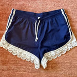 Anthropologie  Daily Practice Navy Lace Trim Athletic Shorts Size XL Photo 0