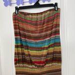 Veronica M NWOT  women's brown multicolor‎ maxi strapless stretchy dress small Photo 1