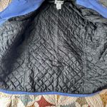 Blue L.L.Bean fleece pea coat with quilted lining and nautical details Size L Photo 2