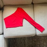 SheIn Privé One Shoulder Rib-knit Crop Tee Photo 1