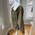Vintage Sonoma Faux Fur Corduroy Penny Lane 70s Style Coat Size Large Green Photo 1