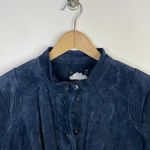 Isaac Mizrahi  Live Blue Suede Leather Moto Jacket Coat Fall Winter Womens 22W 22 Photo 1