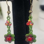 Bohemian Garden Floral Ornate Necklace with Earrings Set Pink Photo 5