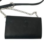 Black Silver Crossbody Chain Link Shoulder Strap Snap Closure Vegan Small Mini Photo 6