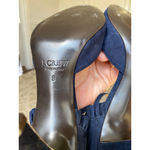 J.Crew  Navy Suede Ruffle Heels Made In Italy 8 Preppy Classy Bougie Event Date Photo 8