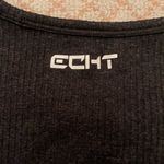 ECHT ribbed arise comfort grey cropped long sleeve shirt women’s size XS Photo 2