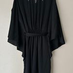 White House | Black Market Black Embellished Butterfly Sleeve Dress Size S Photo 9