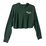 Hollister California Cropped Ribbed Hoodie S Green Sporty Teens Comfy Flirty Photo 9