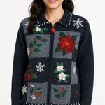 Tiara International Vintage 90s  Zip down Christmas Cardigan Photo 0