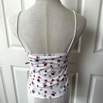 SheIn white red flower crop top Photo 2