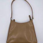 Liz Claiborne Vintage Y2K Faux Leather Shoulder Bag Purse Tan Patent Minimalist Photo 2