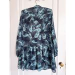 Cynthia Steffe • Tie Neck Feather Print Shift Dress pintuck pleats chiffon mini Photo 11
