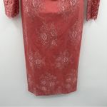 Elle Zeitoune‎ Genevieve Pink Floral Lace Mock Neck Tie Back Midi Dress Sz 4 NEW Photo 4