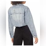 BLANK NYC  Women’s Denim Trucker Jacket Cropped Traffic JAM Jacket Large NWT Photo 1