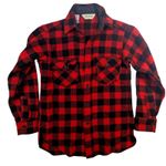 LLBean Red Black Buffalo Plaid Flannel Shirt Jacket Wool Blend Women's M Size M Photo 0