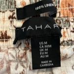 Tahari linen pants in cream/brown medium. Made in Cambodia. GUC. Photo 1