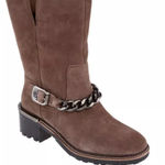 Vince Camuto Keshilla Moto Boot Women’s Brown Sable Suede Leather Ankle Boots Photo 0