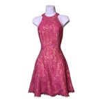 Dress The Population Dress Lace Gold Strappy Cocktail Party USA Pink Photo 11