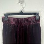 Madewell  Hutson High Rise Burgundy Velvet Wide Leg Cropped Pull On Pants Size 26 Photo 4